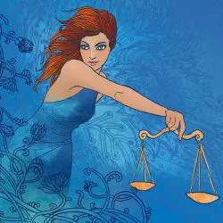 image of libran woman holding scales fantasy