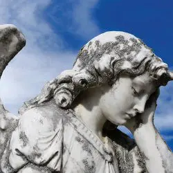 image of crying angel statue