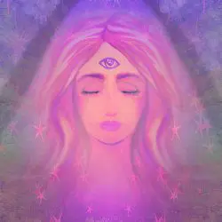 beautiful woman with the third eye