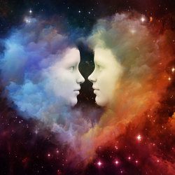 image of two faces looking at each other from the soul heart