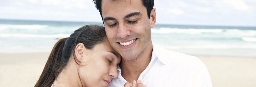 image of loving couple on the beach