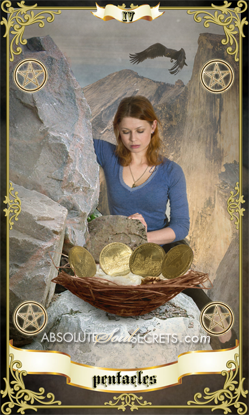 image of woman with the 4 pentacles tarot