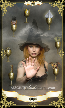 image of woman with 7 cups tarot