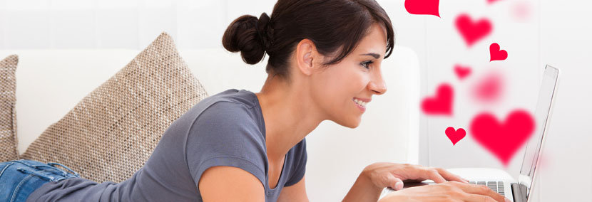 image of woman on computer dating online