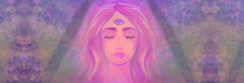 beautiful woman with the third eye