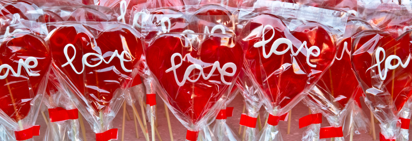 image of lollipops with the word love written on them
