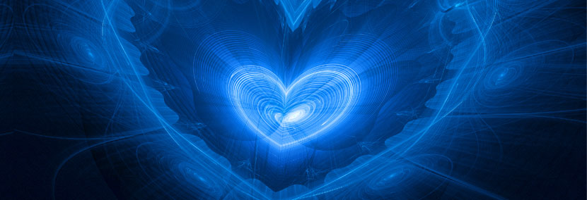 image of love heart on blue surrea; backiground
