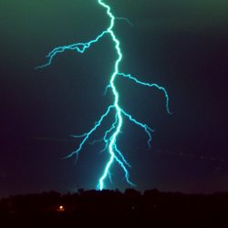 image of lightning striking on the Gold Coast Australia Saturday 3rd December 2016