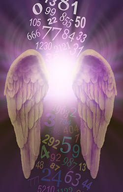 Random numbers flowing out from an angel's wings