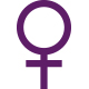 symbol of planet venus a circle with a cross underneath in colour purple