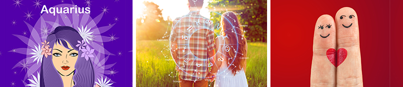 couple walking together behind a zodiac symbol representing the astrological influences of valentines day