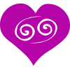 cancer star sign symbol on a bright pink heart