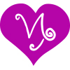 capricorn star sign symbol on a bright pink heart
