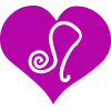 leo star sign symbol on a bright pink heart