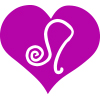 leo star sign symbol on a bright pink heart