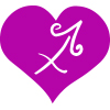 sagittarius star sign symbol on a bright pink heart