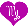 virgo star sign symbol on a bright pink heart
