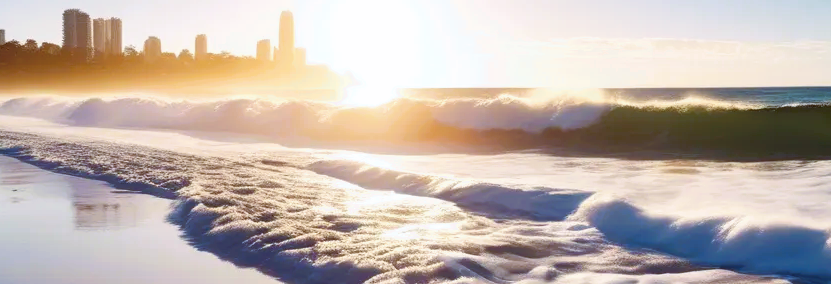 Sunny day, clear sky, Psychic Readings, Gold Coast Australia, beach waves.