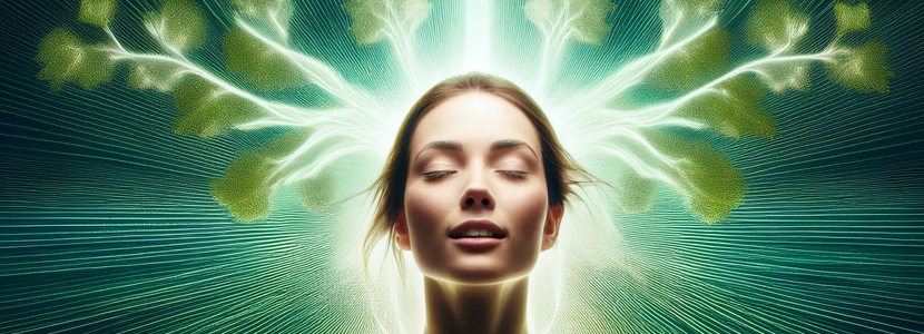 a woman with high cheek bones and the tree of life behind her representing emotional healing