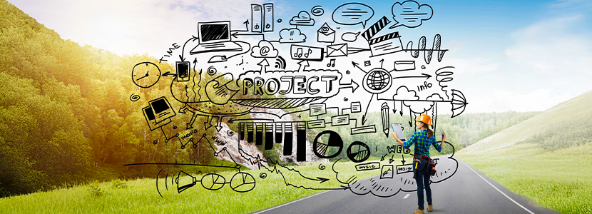 a woman wearing a hard hat managing a project representing number 4's in numerology