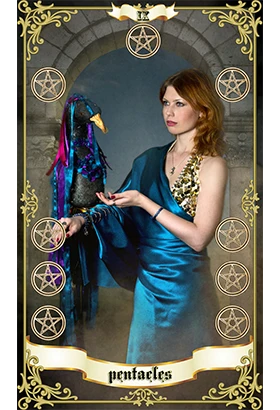 Gemini 9 of Pentacles tarot card symbolising independence, self-worth and refined personal power.