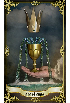 Ace of Cups tarot card representing emotional renewal, spiritual openness and heartfelt beginnings as the 2026 yearly theme for Aquarius.