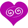 cancer star sign symbol on a bright pink heart