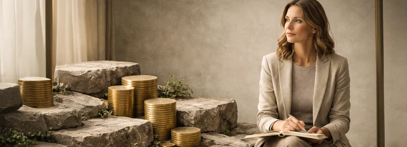 Capricorn 2026 financial horoscope image showing stability and long-term wealth building, reflecting disciplined money decisions, planning and material security.