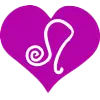 leo star sign symbol on a bright pink heart