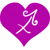 sagittarius star sign symbol on a bright pink heart